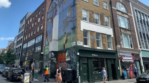 Jess Warren/BBC Street art in Soho