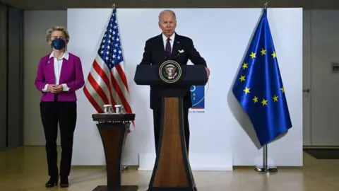 Getty Images President Biden and head of the European Commission Ursula von der Leyen