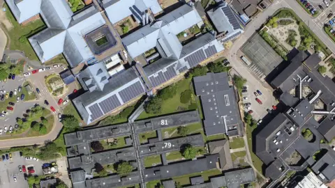 BBC Aerial view of Salisbury hospital