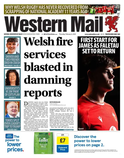 Western Mail Western Mail front page 