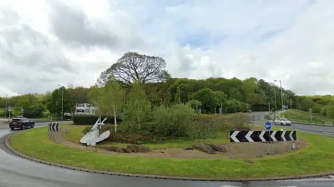 Google Gallowstree roundabout, Newcastle-under-Lyme