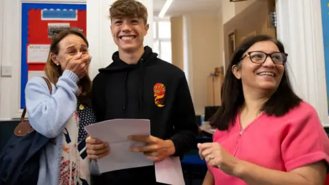 Getty Images student getting A-level results