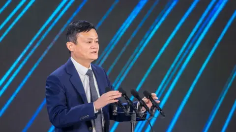 Getty Images Jack Ma speaking at a conference