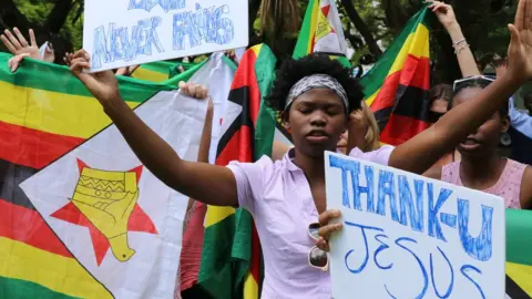 Reuters Celebrations in Zimbabwe as Zanu-PF sacks Mugabe as their leader