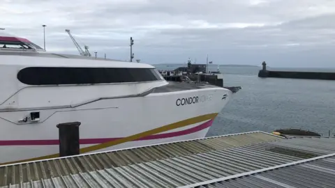 BBC Condor Voyager in Guernsey's St Peter Port Harbour