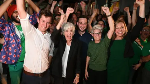 Getty Images Australian Greens celebrate