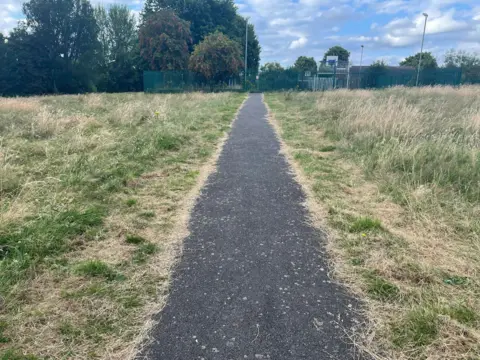 A path through a open space