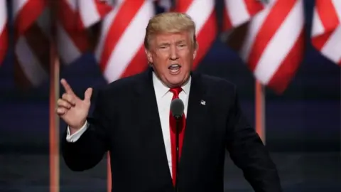 Getty Images Donald Trump speaking at the 2016 Republican National Convention