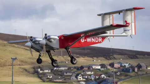 A Royal Mail drone in action on Shetland