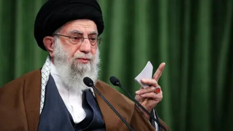 EPA Ayatollah Ali Khamenei gives a speech in Tehran, Iran (3 November 2020)