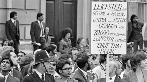 Getty Images Anti-immigration protest in London, 1973