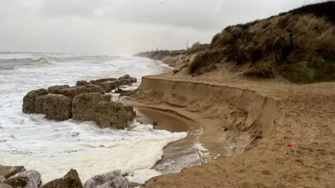 The scene on Friday at Hemsby