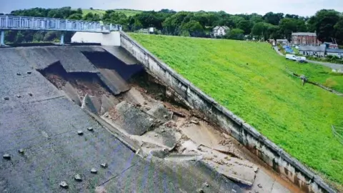 Derbyshire Police Picture taken by drone of damage