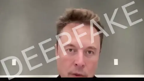 Still of Elon Musk showing an apparent third eye