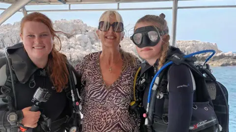 Family photo Tallie (left) pictured with her mum and younger sister