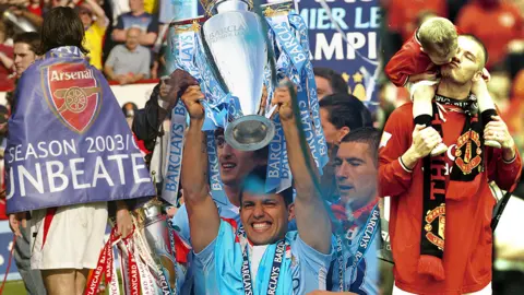 Getty Images Pires at Arsenal, Aguero at Manchester City and Beckham at Manchester United