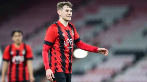 Robin Jones / AFC Bournemouth /Getty Images David Brooks on 21.3.23 after scoring a hat trick against Portsmouth