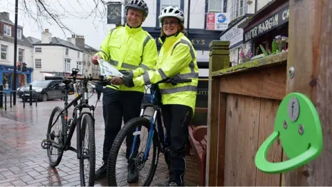 ERYC Cyclist by one of the trail stops