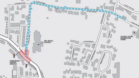 Government of Jersey Map of roadworks in St Lawrence