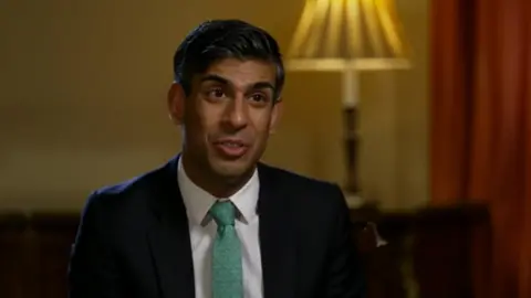 BBC Prime Minister Rishi Sunak at Downing Street