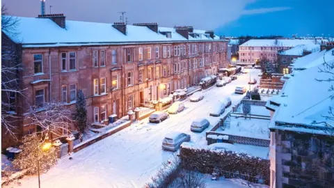 Getty Images Glasgow tenements in the snow