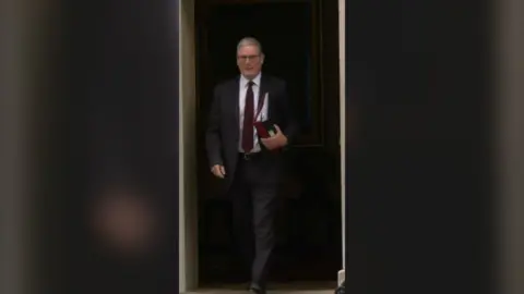 Keir Starmer leaving 10 Downing Street.