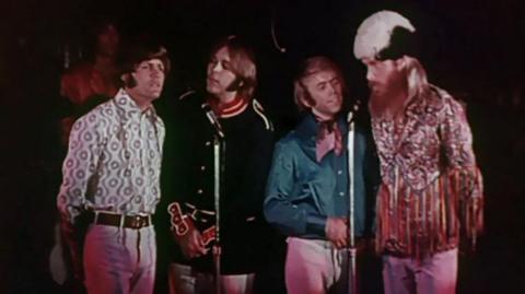 Archival footage of The Beach Boys 