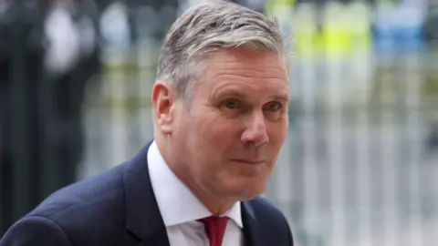 EPA Sir Keir Starmer arrives for the NHS 75th anniversary ceremony at Westminster Abbey on Wednesday