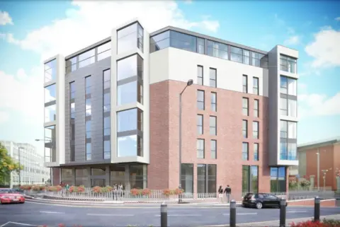 Integritas Property Group CGI of the Deakin's Yard student flat complex