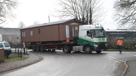 BBC A static caravan being delivered