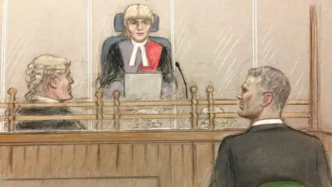 Julia Quenzler Ryan Giggs in front of Judge Hilary Manley