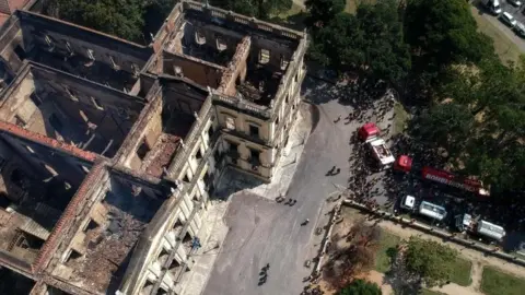AFP/Getty Images An aerial photo of the gutted museum