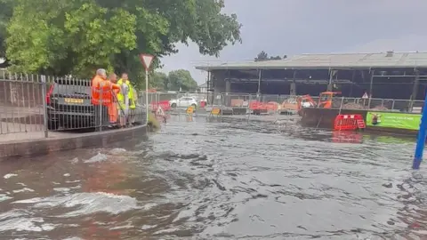 Jo Maria Hunt  Flooding in town centre in Totton