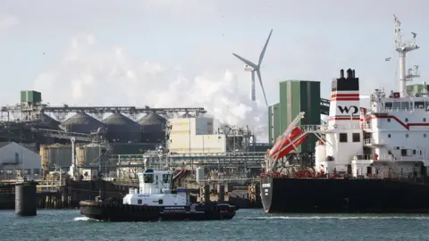 Getty Images A general view of cargo ships in the Port of Rotterdam