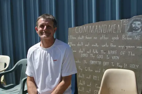BBC Kenny Jones outside the pantry.