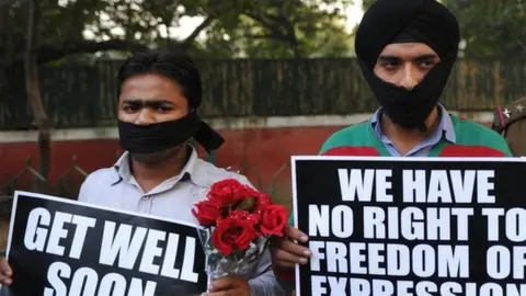 AFP Protest against internet censorship in India