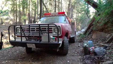 The 1973 Dodge Power Wagon fire truck, nicknamed Scarlett.