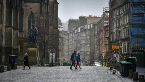 Getty Images Quiet streets in Edinburgh