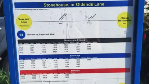 Mel Brown Image of the bus timetable