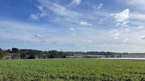 Richard Daniel/BBC A site at Martlesham, Suffolk, which will be left to become a nature reserve