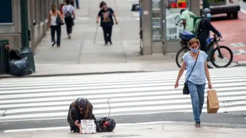 Getty Images A homeless man in New York