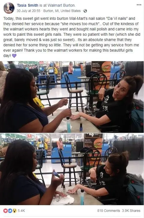 Tasia Smith An image of Tasia Smith's original Facebook post