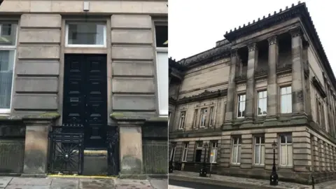 VS Lancaster Road entrance to Harris Museum and one of the building's loggias