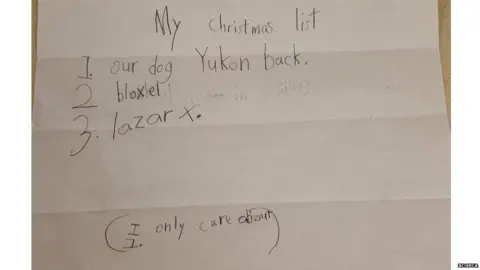 BC SPCA A note to Santa from Josh Hayes