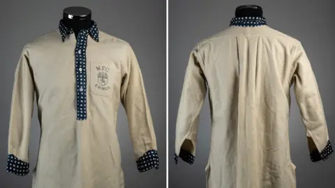 Graham Budd Auctions Front and back photographs of the Middlesbrough shirt dating from around 1886 to 1890.