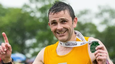 Whole Earth Man v Horse Owen Beilby was the first runner to finish the course in two hours and 50 minutes