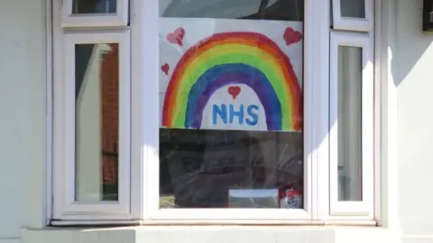 Getty Images house with NHS sign in window