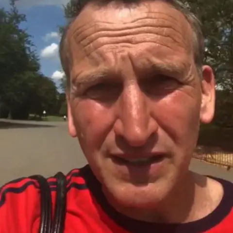 Christopher Eccleston/Instagram Christopher Eccleston in Heaton Park