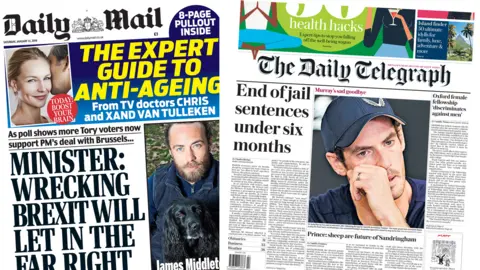 Composite image of the Daily Mail and Daily Telegraph front pages