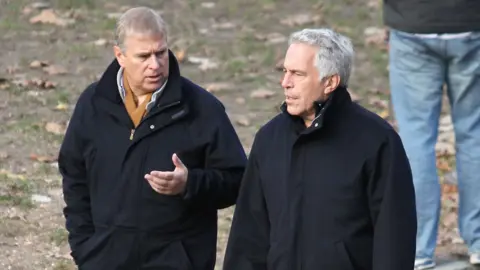 News Syndication Prince Andrew, left, and Jeffrey Epstein in New York's Central Park